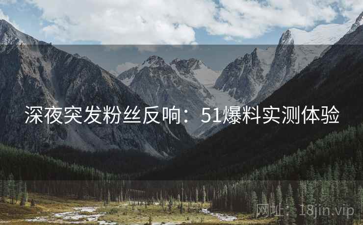 深夜突发粉丝反响：51爆料实测体验